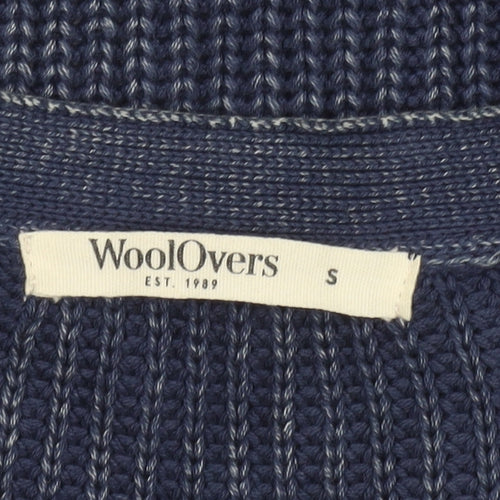 WoolOvers Women Blue Cotton Knit Long Sleeve Cardigan S