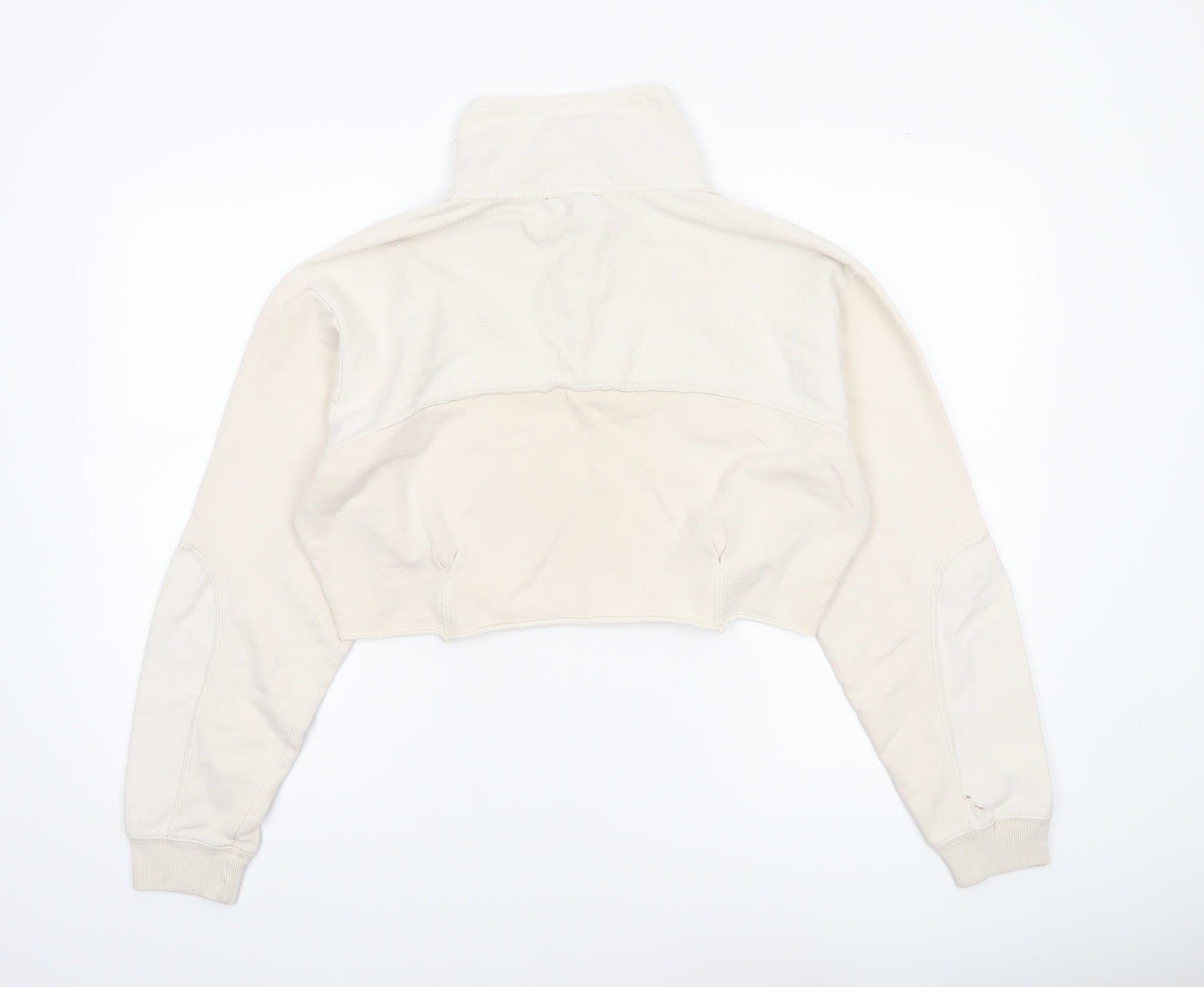 Out From Under Urban Outfitters Women Beige 1/4 Zip Cropped Sweatshirt S