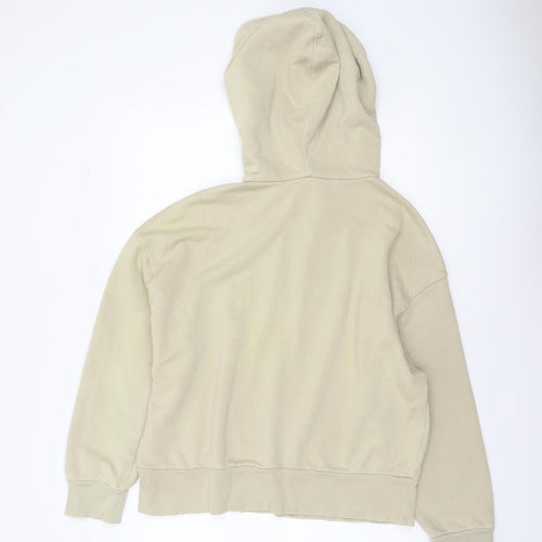 Zara Womens Beige Hooded Pullover Sweatshirt Size M Los Angeles Design