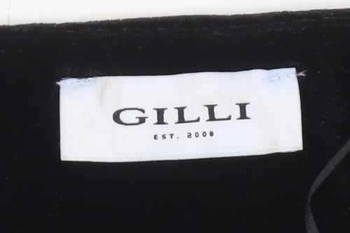 Gilli Black Velvet Strapless Cropped Women's Top M Party Style