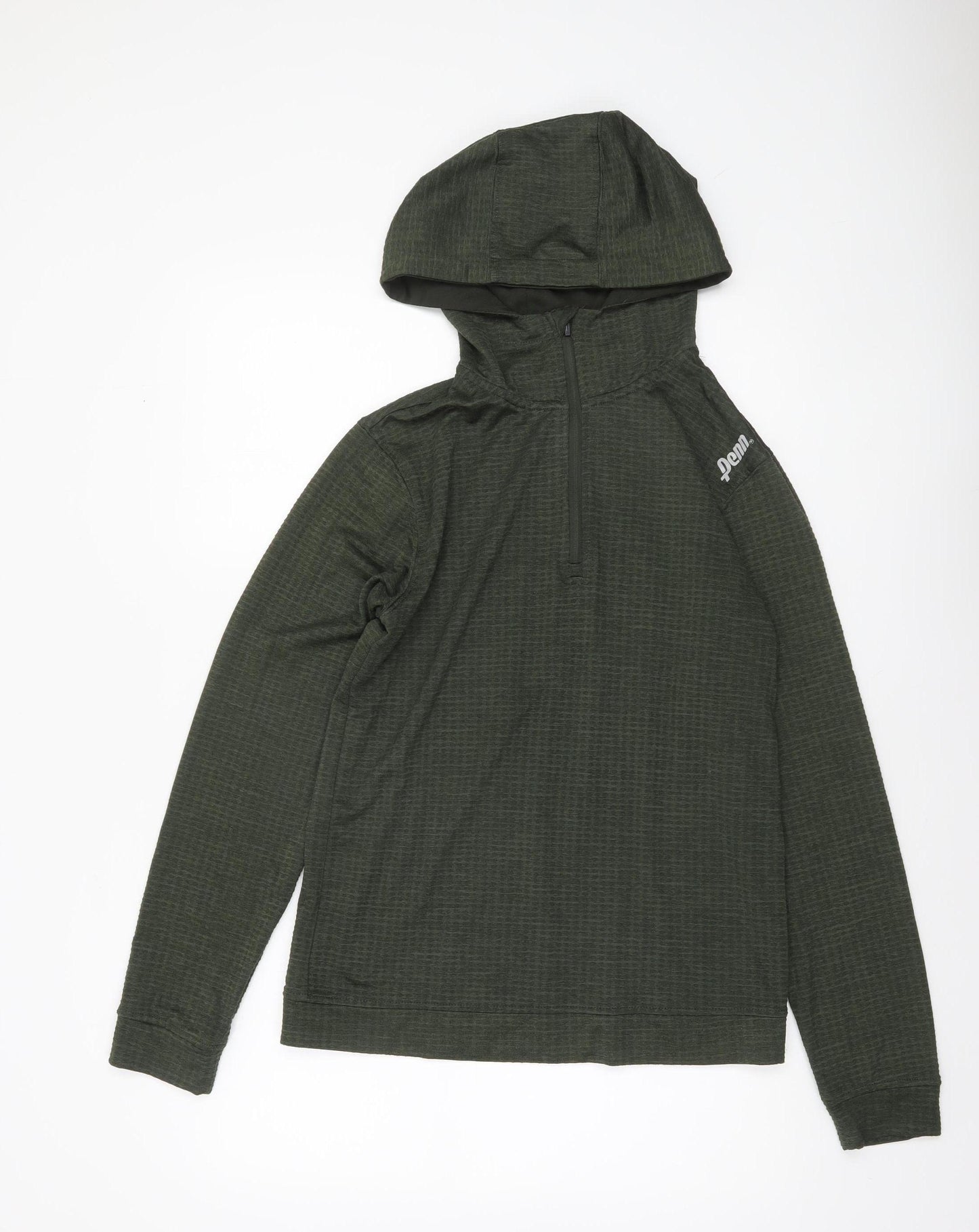 Penn Men's Green 1/2 Zip Lightweight Sports Hoodie Size S