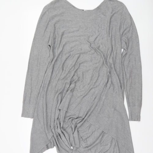Apricot Women Grey Knit Long Sleeve Tunic Jumper M