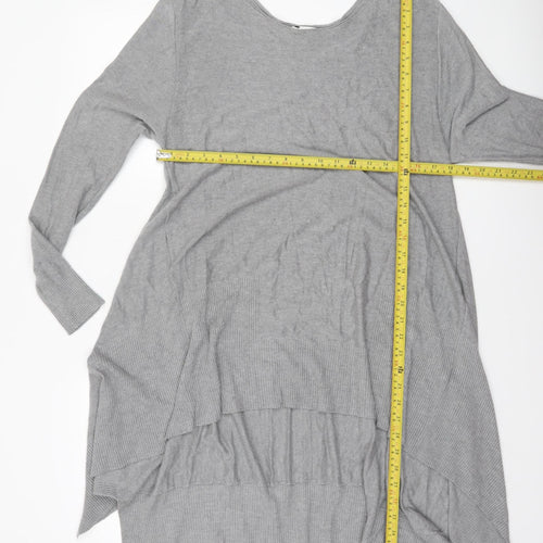 Apricot Women Grey Knit Long Sleeve Tunic Jumper M