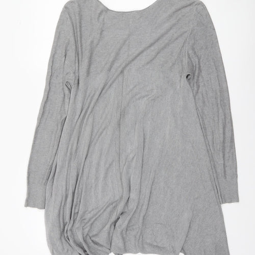 Apricot Women Grey Knit Long Sleeve Tunic Jumper M