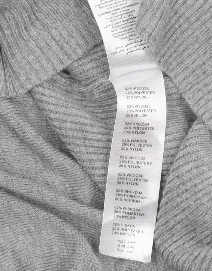 Apricot Women Grey Knit Long Sleeve Tunic Jumper M