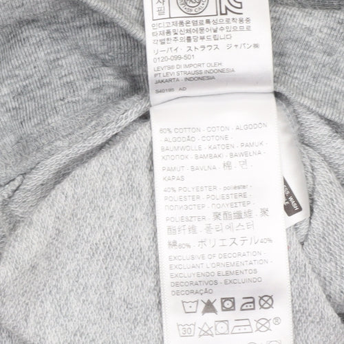 Levi's Womens Grey Logo Pullover Hoodie Size M Cotton Blend