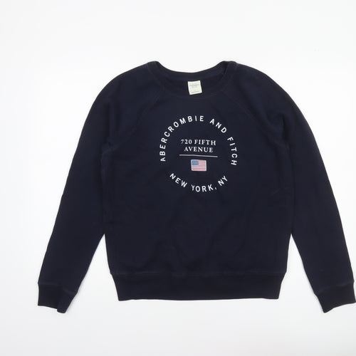 Abercrombie & Fitch Women’s Navy Blue Pullover Sweatshirt L