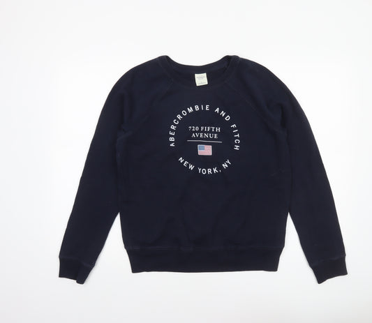 Abercrombie & Fitch Women’s Navy Blue Pullover Sweatshirt L