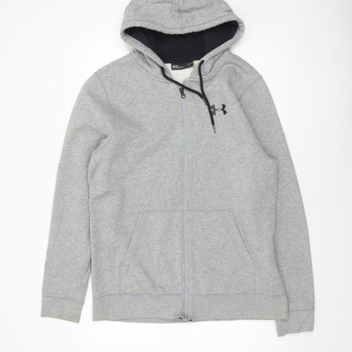 Under Armour Men's Grey Full Zip Hoodie Size M Fleece Sportswear