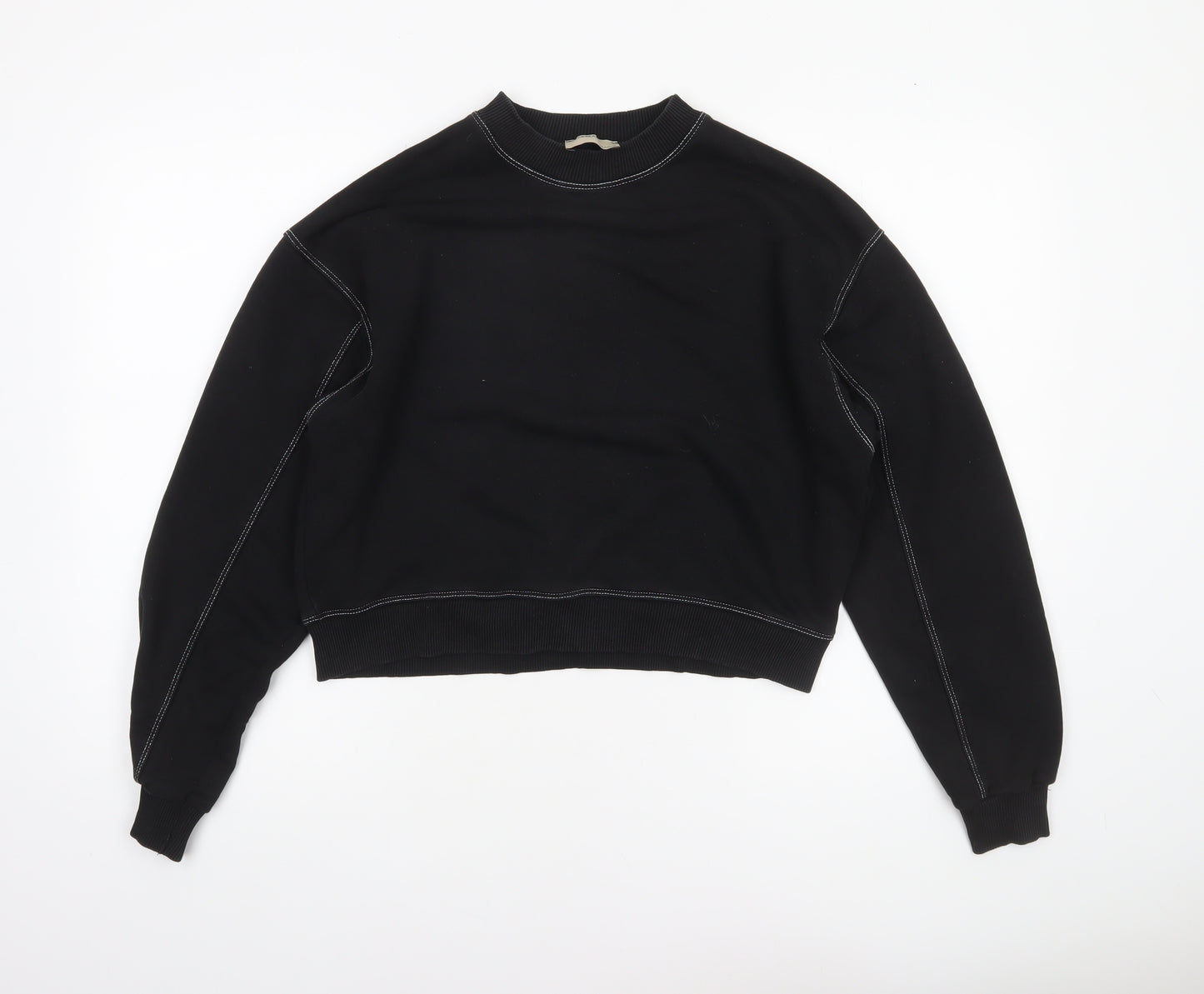 Pull & Bear Womens Black Medium Crew Neck Pullover Sweatshirt