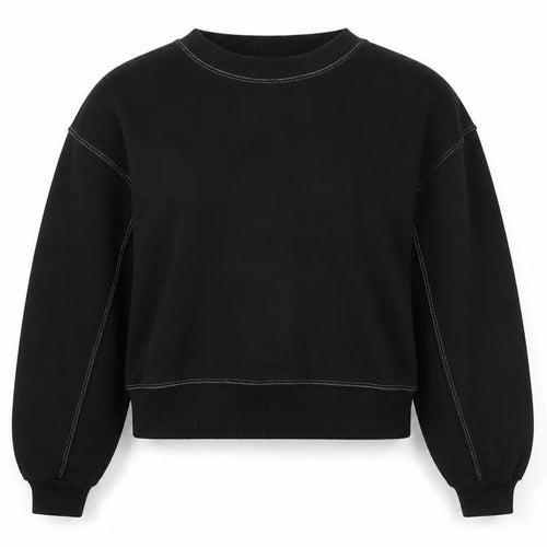 Pull&Bear Womens Black Medium Crew Neck Pullover Sweatshirt