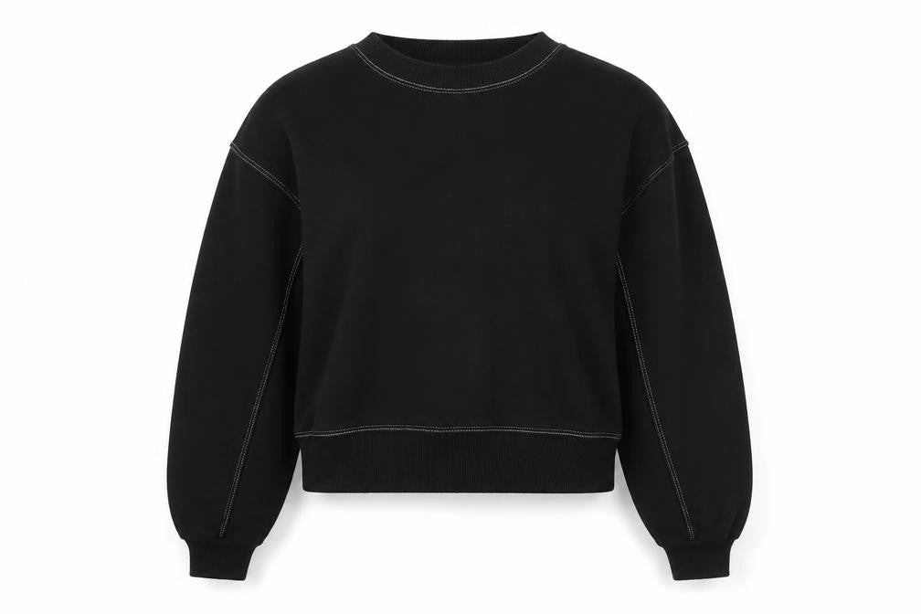 Pull&Bear Womens Black Medium Crew Neck Pullover Sweatshirt