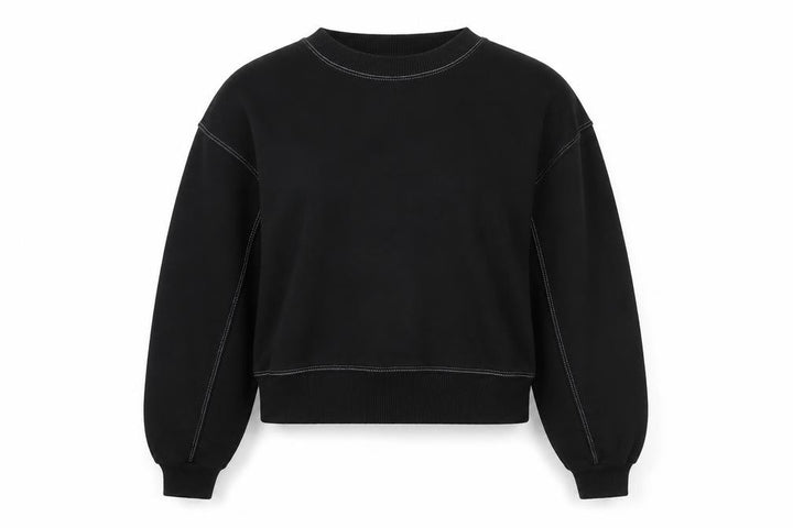 Pull&Bear Womens Black Medium Crew Neck Pullover Sweatshirt
