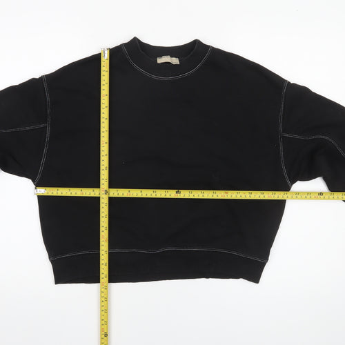 Pull & Bear Womens Black Medium Crew Neck Pullover Sweatshirt