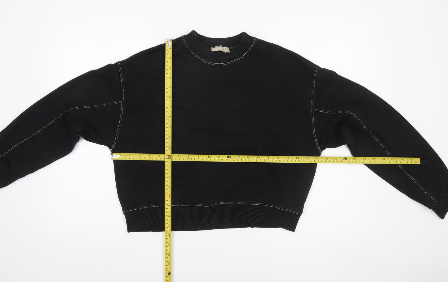 Pull & Bear Womens Black Medium Crew Neck Pullover Sweatshirt
