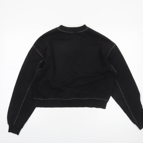 Pull & Bear Womens Black Medium Crew Neck Pullover Sweatshirt
