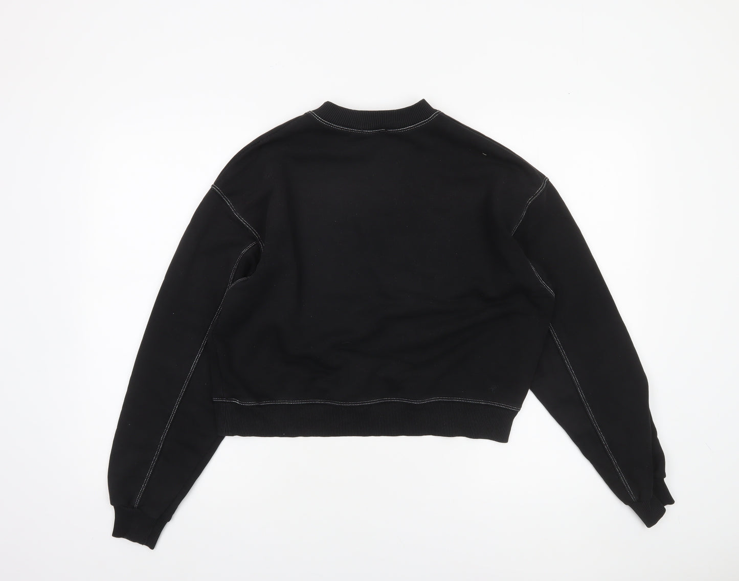Pull & Bear Womens Black Medium Crew Neck Pullover Sweatshirt