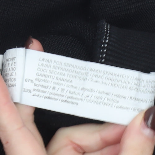 Pull & Bear Womens Black Medium Crew Neck Pullover Sweatshirt