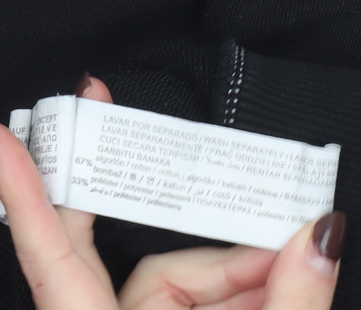 Pull & Bear Womens Black Medium Crew Neck Pullover Sweatshirt