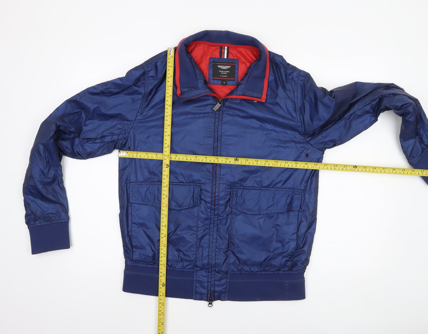 Hackett Aston Martin Racing Men's Blue Bomber Jacket Size M