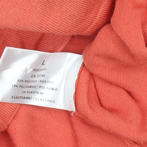 Windsmoor Womens Orange Short Sleeve Square Neck Viscose Top L