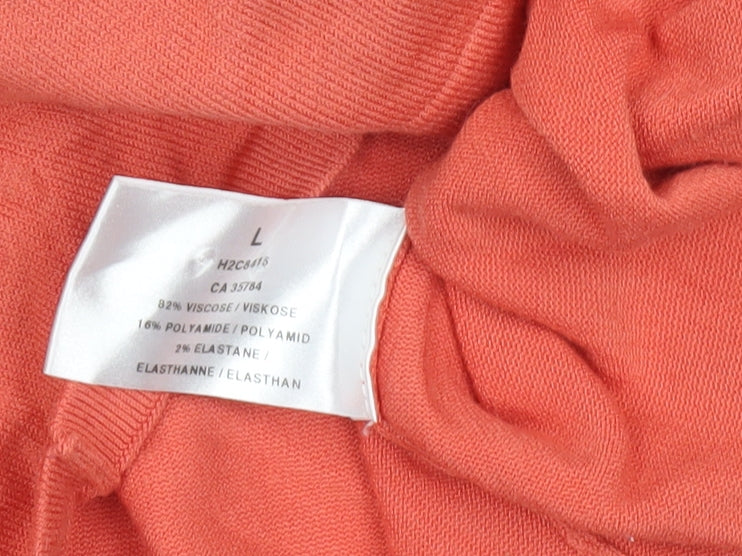 Windsmoor Womens Orange Short Sleeve Square Neck Viscose Top L