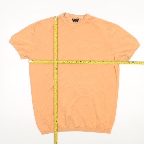 Massimo Dutti Men's Beige XL Crew Neck Cotton Pullover Jumper