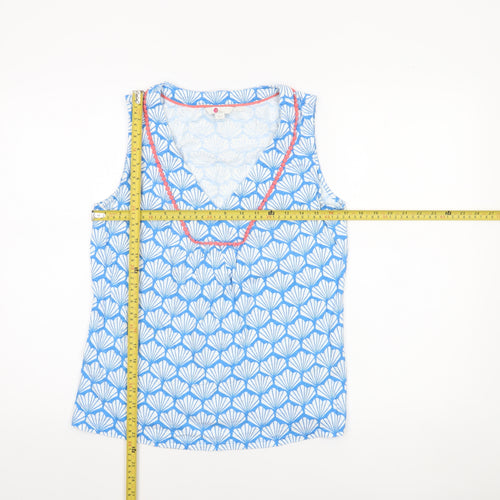 Boden Women’s Blue Cotton Sleeveless V-Neck Tank Top UK 12