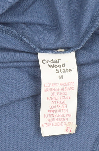 Cedar Wood State Men's Blue Graphic Oakland Hawks T-Shirt Size M