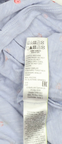 Marks and Spencer Women Blue Floral Tunic Blouse Size 16