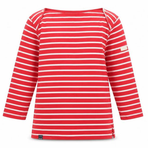 Regatta Womens Red Striped 3/4 Sleeve Cotton Nautical Top Size 8