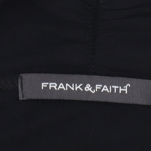 Frank & Faith Womens Black Bamboo A-Line Knee Length Dress Size L