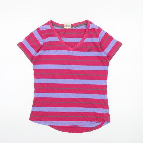 Lee Cooper Womens Multicoloured Striped V-Neck T-Shirt Size 12
