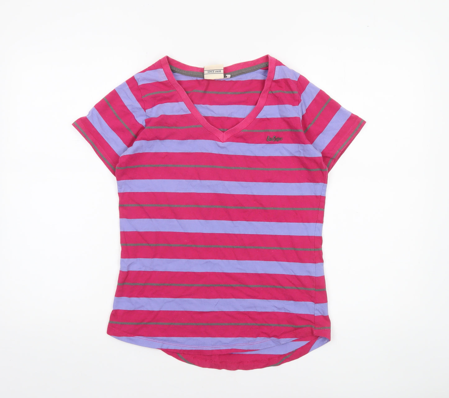 Lee Cooper Womens Multicoloured Striped V-Neck T-Shirt Size 12