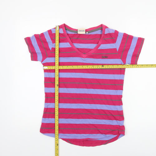 Lee Cooper Womens Multicoloured Striped V-Neck T-Shirt Size 12