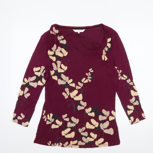 RJR John Rocha Womens Red Floral Tunic Blouse Size 12 Viscose