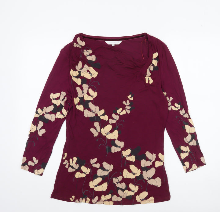 RJR John Rocha Womens Red Floral Tunic Blouse Size 12 Viscose