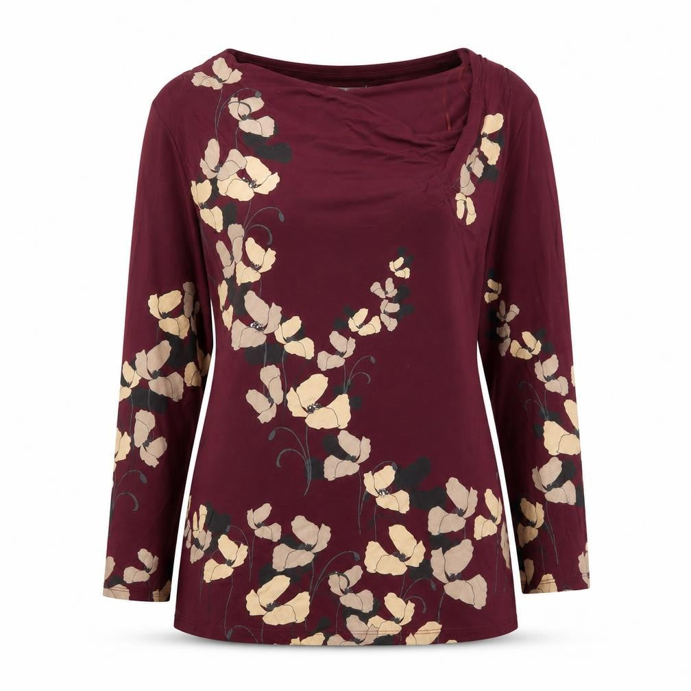RJR John Rocha Womens Red Floral Tunic Blouse Size 12 Viscose