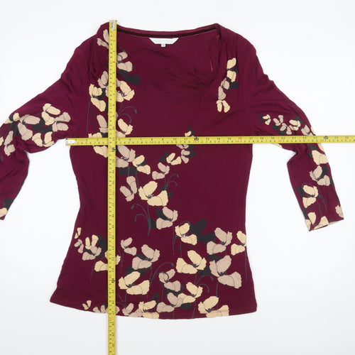 RJR John Rocha Womens Red Floral Tunic Blouse Size 12 Viscose