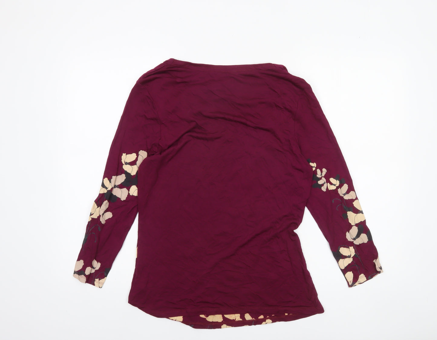 RJR John Rocha Womens Red Floral Tunic Blouse Size 12 Viscose