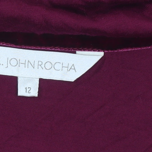 RJR John Rocha Womens Red Floral Tunic Blouse Size 12 Viscose