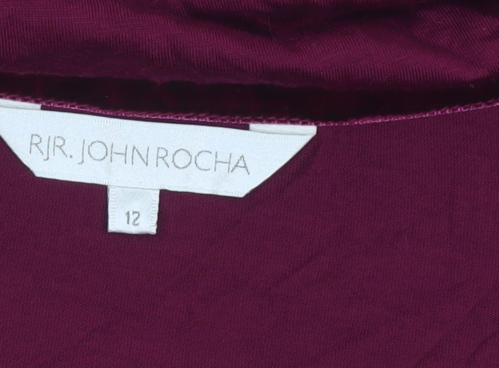 RJR John Rocha Womens Red Floral Tunic Blouse Size 12 Viscose