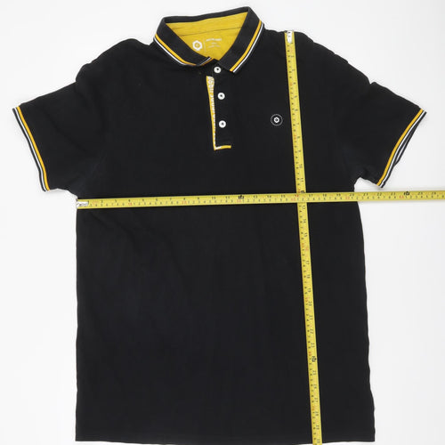 Jack & Jones Men's Black XL Polo Shirt Cotton Casual Top