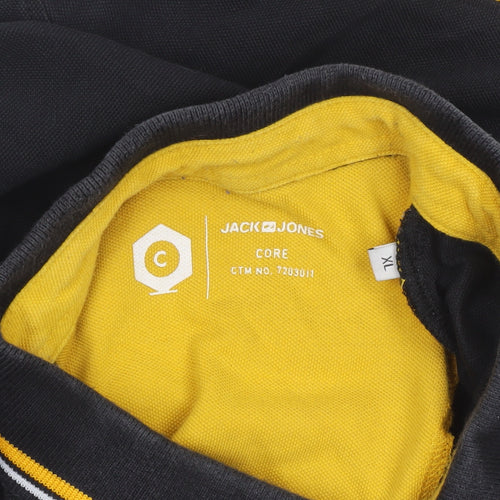 Jack & Jones Men's Black XL Polo Shirt Cotton Casual Top