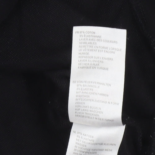 Oliver Bonas Women Black Glitter Stripe Cotton Sweatshirt Size 10