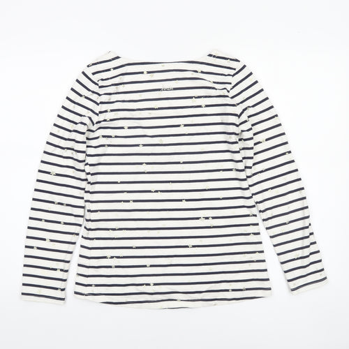 Joules Women’s Blue Striped Long Sleeve Cotton T-Shirt Size 8