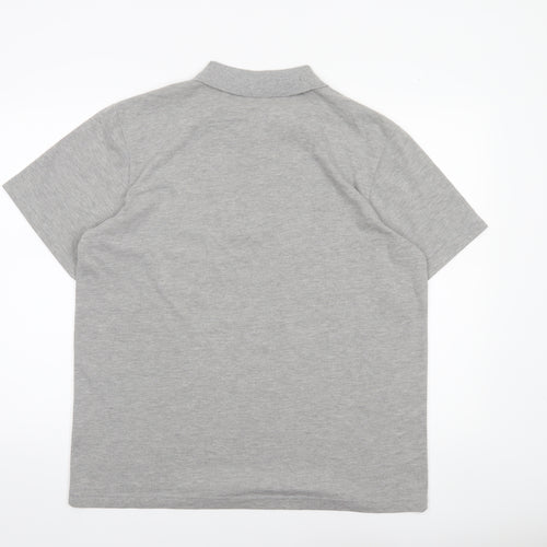 Le Coq Sportif Men's Grey Striped Short Sleeve Polo Shirt L