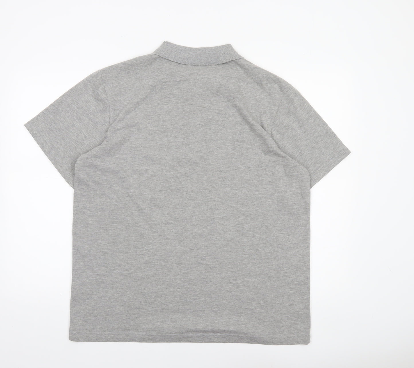 Le Coq Sportif Men's Grey Striped Short Sleeve Polo Shirt L