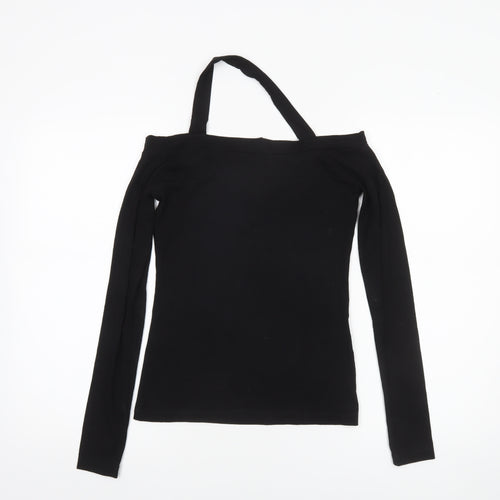 Baukjen Women’s Black One Shoulder Long Sleeve Jersey Top UK 6