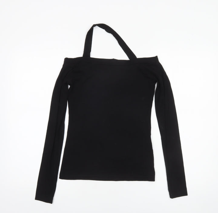 Baukjen Women’s Black One Shoulder Long Sleeve Jersey Top UK 6